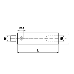M5 титановый удлинитель щупа, L 80 мм, D 18 мм, для систем ZEISS A-5555-0157