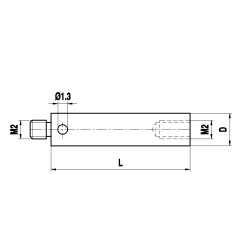 M2 удлинитель щупа из нержавеющей стали, L 35 мм, для систем ZEISS A-5555-1308